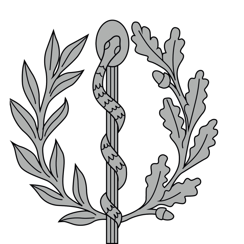 Caducée + couronne de laurier et chêne